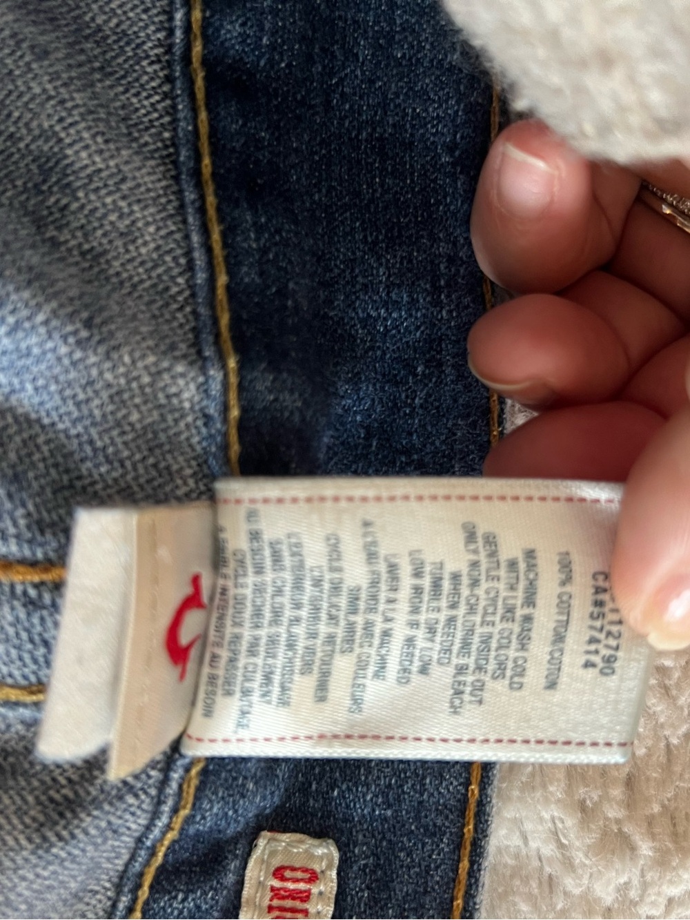 True Religion Men's Straight Leg Faded Blue Jeans - Made in USA - Picture 7 of 8